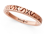 Rose gold Vintage Engraved Milgrain Band