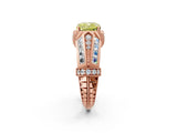 Rose gold Vintage Milgrain Fancy Yellow Cushion Cut Diamond Split Shank Ring with Prong Setting_2