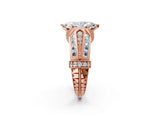 Rose gold Vintage Milgrain Marquise Cut Diamond Split Shank Ring with Prong Setting_15