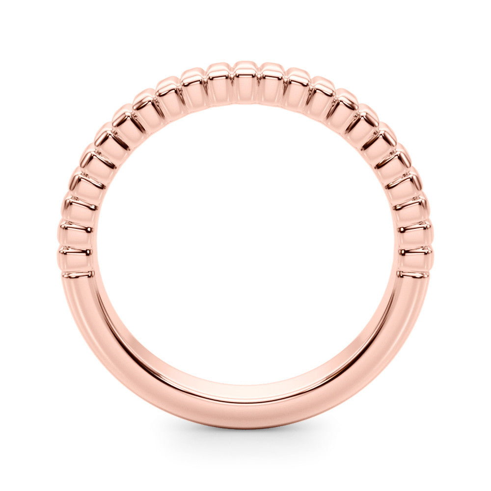 Rose gold White Gold Ribbed Eternity Band 1