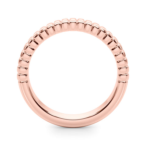 Rose gold White Gold Ribbed Eternity Band 1