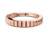 Rose gold White Gold Ribbed Eternity Band_38