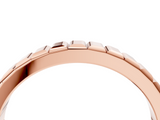 Rose gold White Gold Ribbed Eternity Band_42