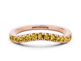 Rose gold Yellow Sapphire Pavé Curved Wedding Band_18