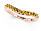 Rose gold Yellow Sapphire Pavé Curved Wedding Band_19