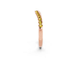 Rose gold Yellow Sapphire Pavé Curved Wedding Band_20