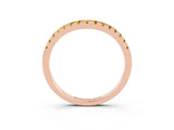 Rose gold Yellow Sapphire Pavé Curved Wedding Band_21