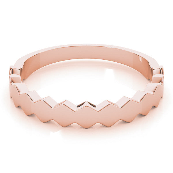 Rose gold Zigzag Chevron Band with No Stone 1