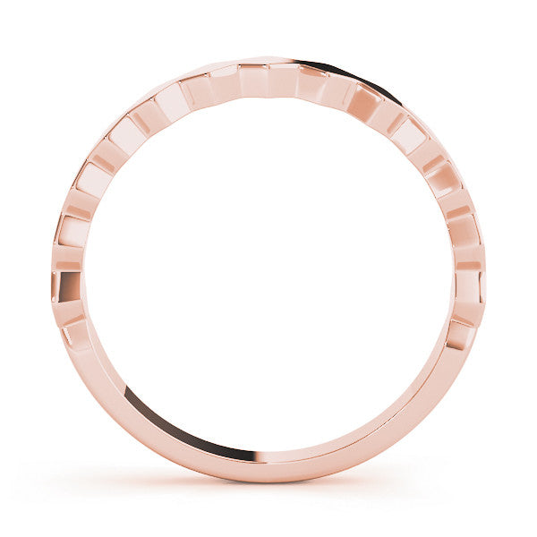 Rose gold Zigzag Chevron Band with No Stone 2