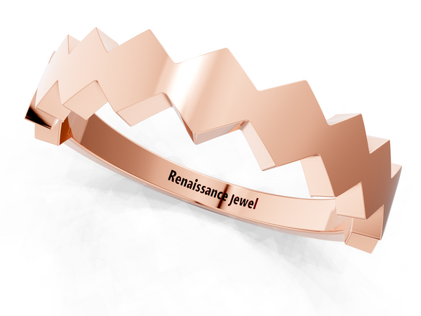 Rose gold Zigzag Chevron Band with No Stone