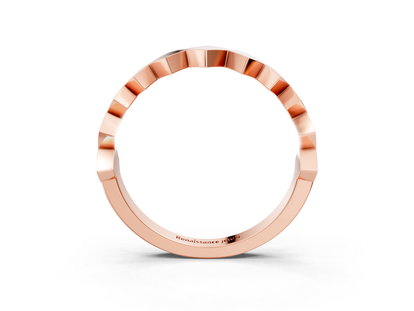 Rose gold Zigzag Chevron Band with No Stone