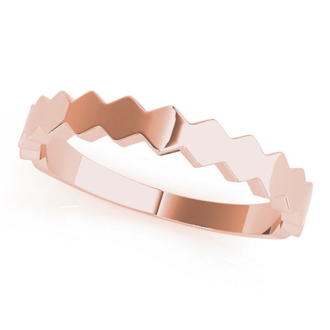 Rose gold Zigzag Chevron Band with No Stone