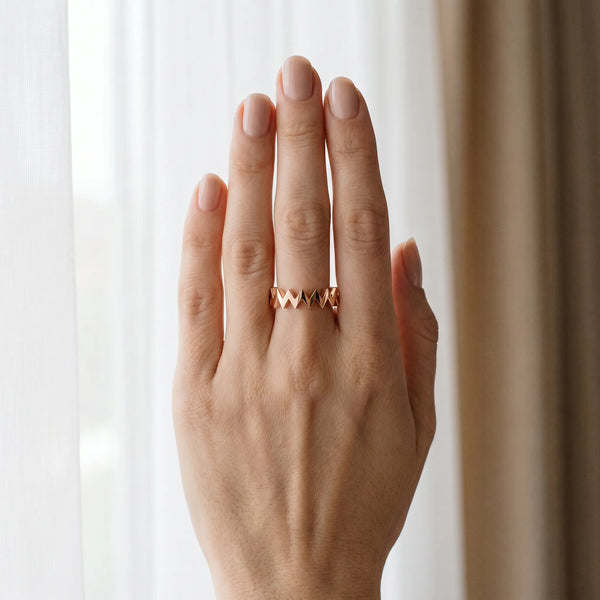 Rose gold Zigzag Chevron Band