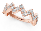 Rose gold Zigzag Diamond Pave Round Eternity Band with Prong Setting_24