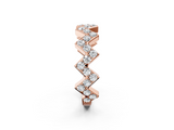 Rose gold Zigzag Diamond Pave Round Eternity Band with Prong Setting_25