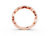 Rose gold Zigzag Diamond Pave Round Eternity Band with Prong Setting_26