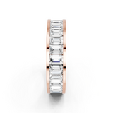 Rose gold emerald cut diamond eternity band with channel set_1