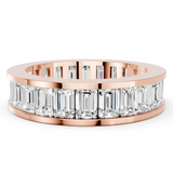 Rose gold emerald cut diamond eternity band with channel set_8