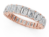 18K Rose Gold emerald  eternity band with shared prong setting