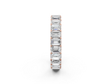 Rose gold emerald cut diamond eternity band with shared prong setting_118