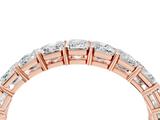 Rose gold emerald cut diamond eternity band with shared prong setting_120