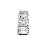 18K Rose Gold emerald  eternity band with shared prong setting