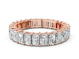 14K Rose Gold radiant 5.42 Carat E-F VVS-VS Radiant eternity band with shared prong setting