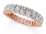 14K Rose Gold radiant 5.42 Carat E-F VVS-VS Radiant eternity band with shared prong setting