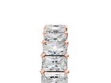 14K Rose Gold radiant 5.42 Carat E-F VVS-VS Radiant eternity band with shared prong setting