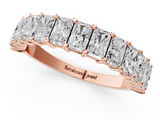 Rose gold radiant cut diamond half eternity band with shared prong setting_18