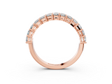 Rose gold radiant cut diamond half eternity band with shared prong setting_20