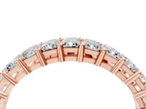 Rose gold radiant cut diamond half eternity band with shared prong setting_21
