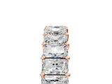 Rose gold radiant cut diamond half eternity band with shared prong setting_22