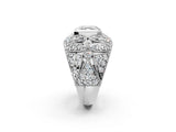 Silver Asscher Cut Brilliant Halo Pave Diamond Milgrain Ring_15
