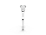 Silver Asscher Cut Brilliant Solitaire Diamond Ring with Channel Set Band and Bar Prong Setting_14