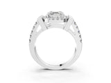 Silver Asscher Cut Cut Halo Split Shank Prong Set Ring_10