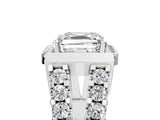 Silver Asscher Cut Cut Halo Split Shank Prong Set Ring_12