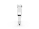 Silver Asscher Cut Diamond Channel Set Solitaire Ring with Four-Prong Setting_12