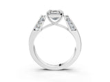 Silver Asscher Cut Diamond Channel Set Solitaire Ring with Four-Prong Setting_13