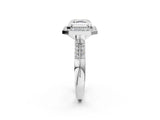 Silver Asscher Cut Diamond Double Halo Ring with Split Shank and Four-Prong Setting_9