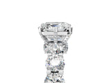 Silver Asscher Cut Diamond Side Stone Engagement Ring with Four-Prong Setting_10