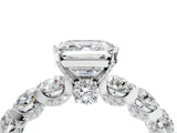 Silver Asscher Cut Diamond Side Stone Engagement Ring with Four-Prong Setting_9