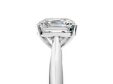 Silver Asscher Cut Diamond Solitaire Engagement Ring with Cathedral Setting and Four-Prong Mount_8