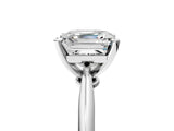 Silver Asscher Cut Diamond Solitaire Engagement Ring with Classic Band and Four-Prong Setting_25