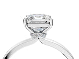 Silver Asscher Cut Diamond Solitaire Ring with Classic Band and Four-Prong Setting_11