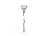 Silver Asscher Cut Diamond Solitaire Ring with Classic Band and Four-Prong Setting_9