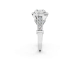 Silver Asscher Cut Halo Diamond Split Shank Pave Ring_15