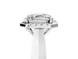 Silver Asscher Cut Halo Solitaire Engagement Ring with Square Band and Four-Prong Setting_29