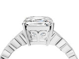 Silver Asscher Cut Solitaire Diamond Ring with Infinity Twist Band and Four-Prong Setting_29