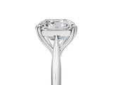 Silver Asscher Cut Solitaire Diamond Ring with Six-Prong Setting and Classic Band_11